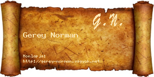 Gerey Norman névjegykártya